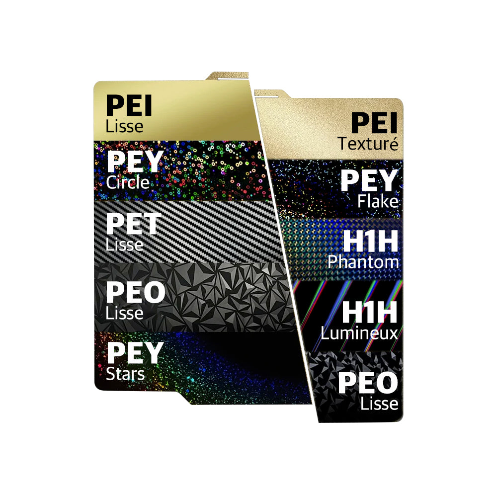 Ziflex - Plateau d'Impression pour Bambu Lab - PEY Stars & PEI Textured - 257 x 257 cm