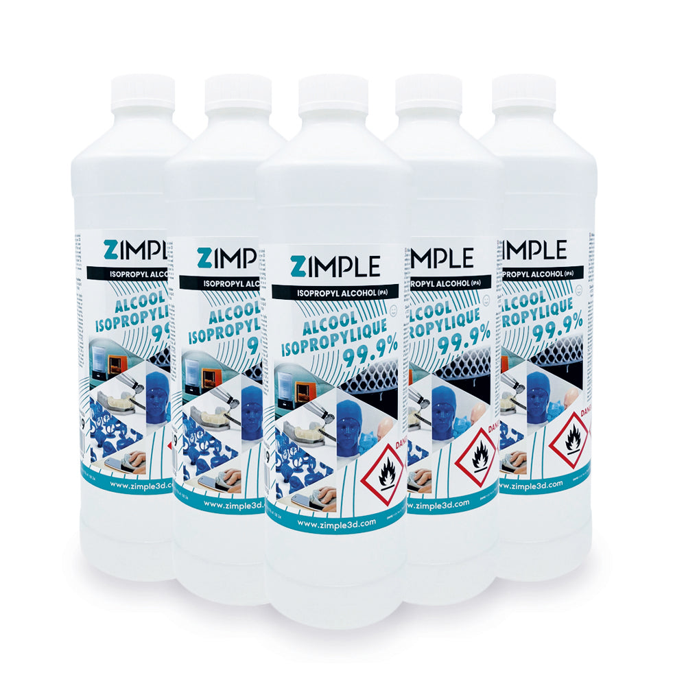 Zimple 3D - Alcool Isopropylique (IPA) - Lot de 5 bouteilles de 1L