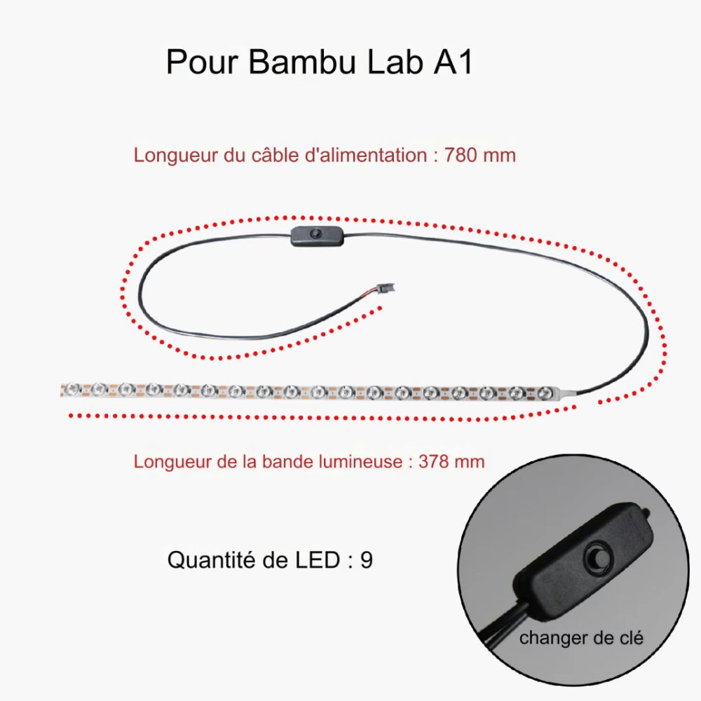 Zimple - Mini Lampe LED pour Bambu Lab A1