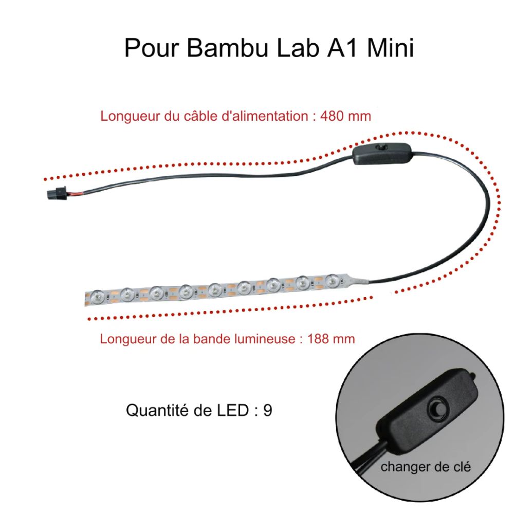 Zimple - Mini Lampe LED pour Bambu Lab A1 Mini