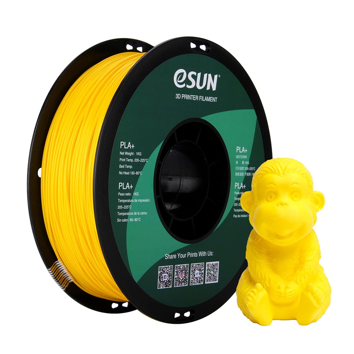 eSUN PLA+ Jaune (Yellow) 1.75 mm 1 kg