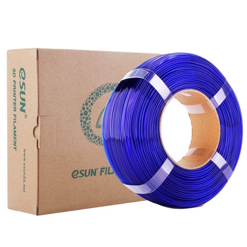 eSun Refill filament blue PETG 1.75mm 1kg présenté avec son emballage